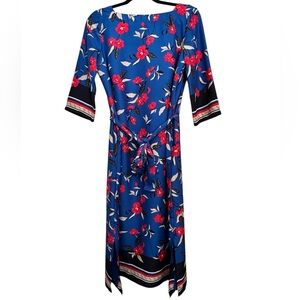 Ann Taylor Blue Floral Midi Dress